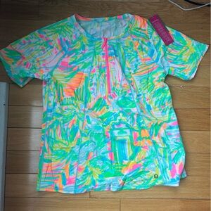 Lilly Pulitzer UPF 50+ kalani sunguard top sea salt and sun biking top XL NWT